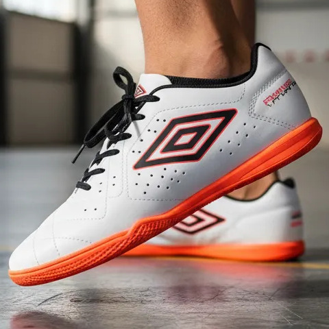 Chuteira De Futsal Masculina Neo Striker Umbro Phantom/preto/laranja Flúor 40 Br