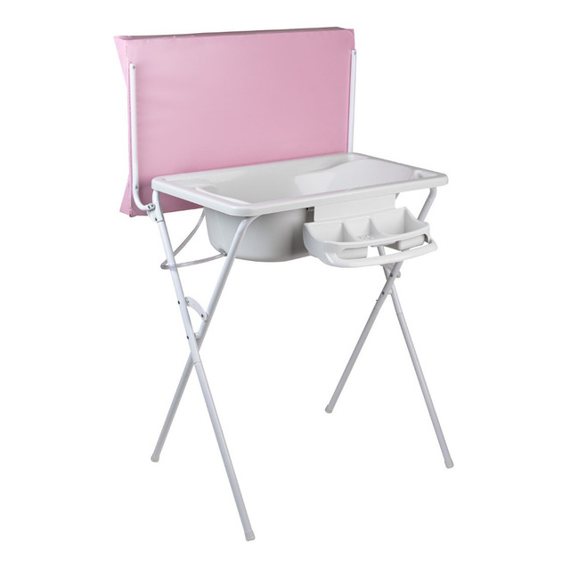 Banheira Com Trocador Luxo Hércules - Rosa Banheira Com Trocador Luxo Hércules - Rosa