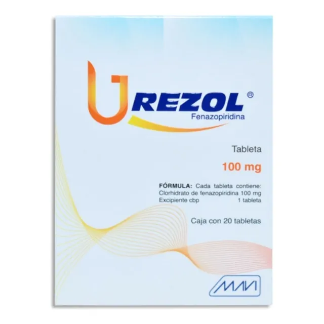 Fenazopiridina 100 Mg Urezol Caja Con 20 Tabletas Mavi