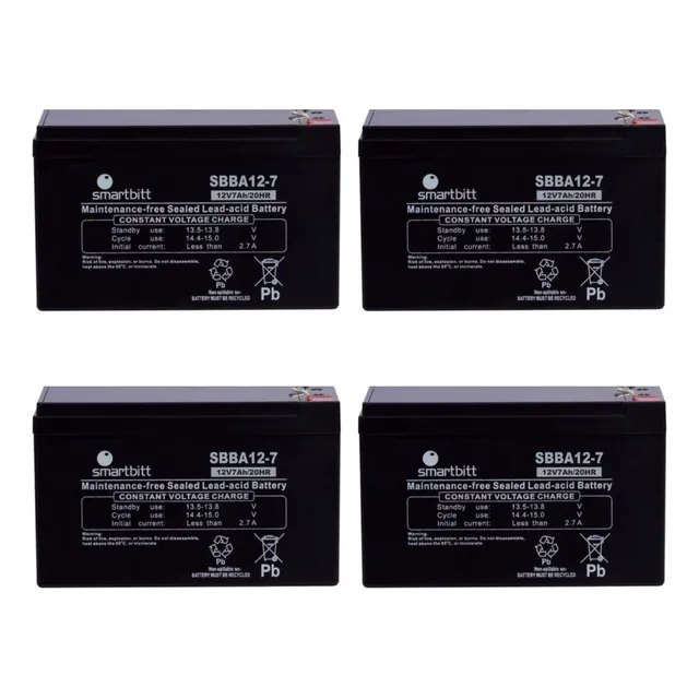 Kit De 4 Baterias Para Ups No Break Smartbitt 12v 7ah