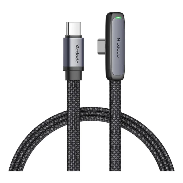 Cabo Carregador Usb-c Para Tipo-c 90° 2m Led Pd 65w Mcdodo