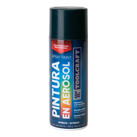 Pintura Aerosol Verde Metalizado Toolcraft 400 Ml