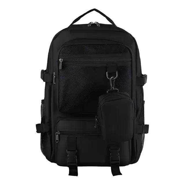 Mochila Urbana Impermeable Reforzada Grande Porta Laptop Monedero Con Cierre Bolsillos Para Botella Grande 30 Litros... Liso