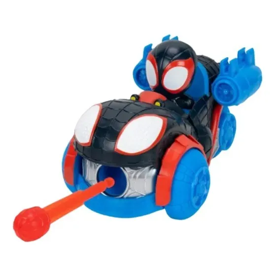 Marvel - Auto Lanza Dardos - Spider Man Spin Miles Morales