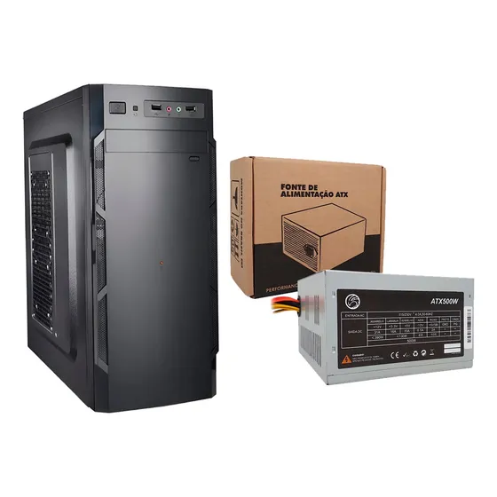 Gabinete C-3135 Com Fonte 500w (c/ Cabo E Caixa Parda) Bpc