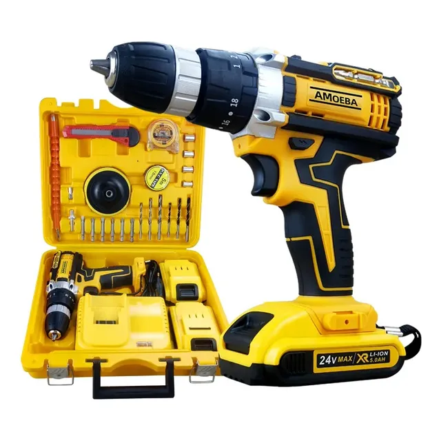 Kit Taladro Inalambrico Más Pulidora Marca Tools  25 Pzs