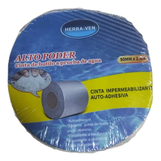 Cinta Impermeabilizante Autoadhesiva 50mm X 2.5 M Herraven