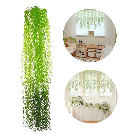 Eonspark Lote 6 Colgantes Follaje Verde Mayoreo Flores Artificiales Verde