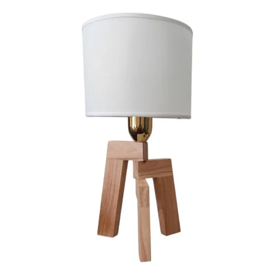Lampara Velador De Mesa Nordico,  Madera Paraiso Escandinavo