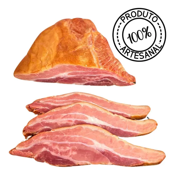 Bacon Artesanal Suíno Defumado Natural Sem Conservantes 1kg