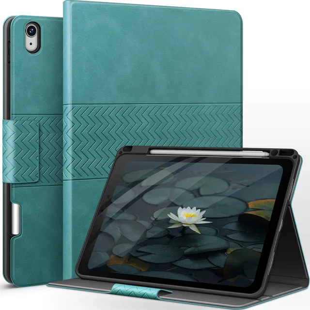 Funda Para iPad Air 4 Auaua Piel Vegana Soporte Lápiz Verde