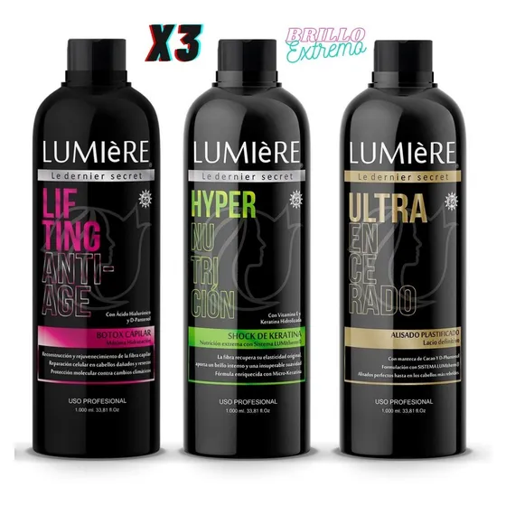 Alisado Encerado  + Keratina + Botox Lifting 3 Litro Lumiere