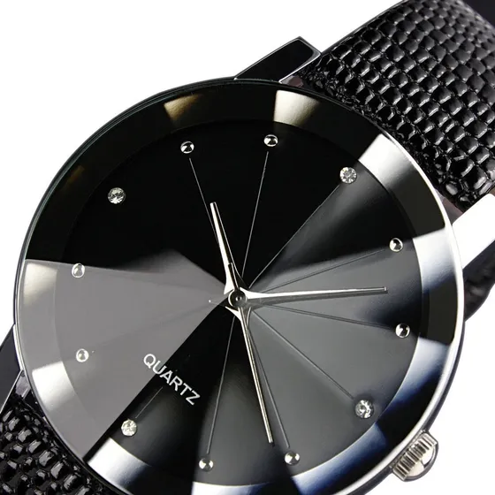 Relógio Casual Masculino Pulseira De Couro Preta Quartz