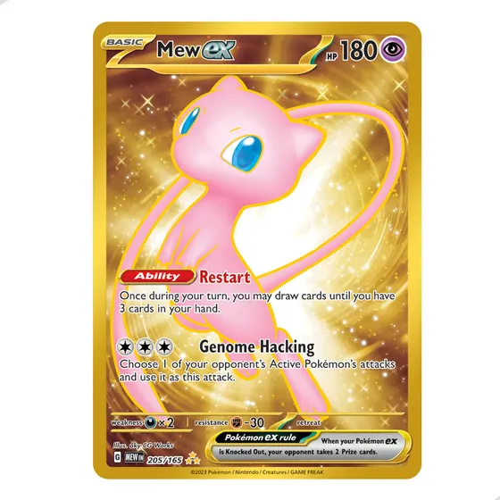 Carta Pokémon Mew Ex 151 Em Metal Inglês Ultra Rara + Brinde