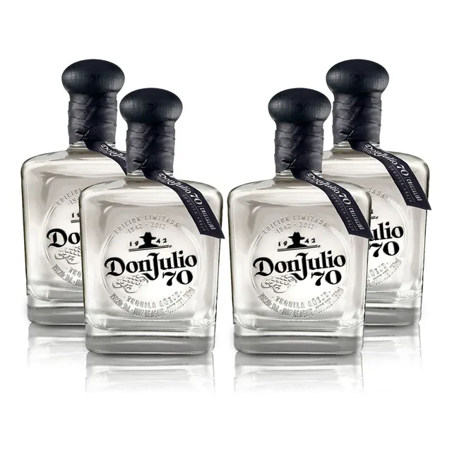 Paquete De 4 Tequila Don Julio 70 Cristalino De 700 Ml