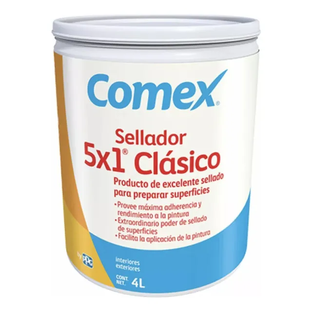Sellador Comex 5x1 Clásico Para Recubrimiento Superficies 4l Color Transparente