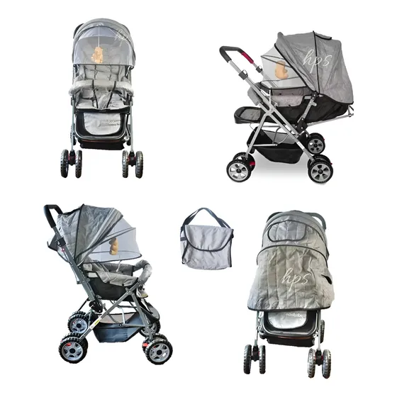 Coche Para Bebe Reversible Con Cubrepies,toldillo, Pañalera 