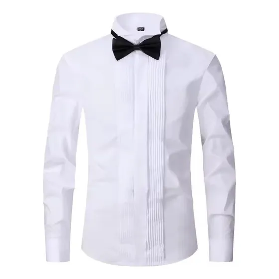 Camisa Esmoquin Cuello Paloma, Puño Gemelo, Para Hombre