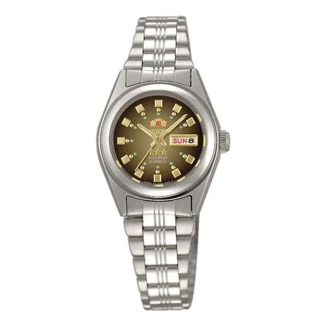 Reloj Orient Automático Plateado Original De Dama Fnq1x003x9 Dial Degradado Color del fondo Marrón
