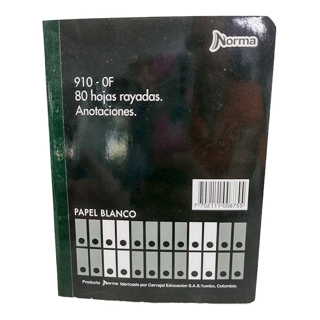Libreta De Anotaciones X 80 Hojas Rayado Ref 910 - 0f Norma
