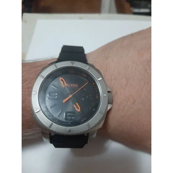 Relógio Hugo Boss Orange 844 Prateado Borracha Fivela