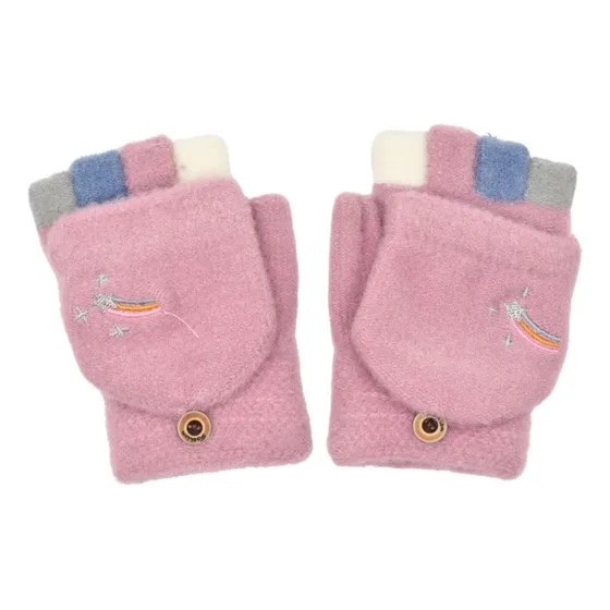 Guantes Manoplas Infantiles Medio Dedo Y Mitones 2 En 1