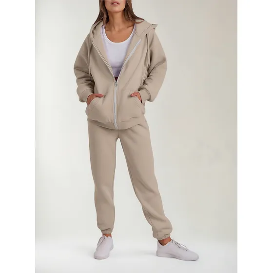 2 Peças De Roupas Femininas, Pulôver Com Capuz E Moletom De 
