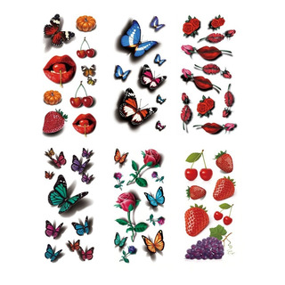 Kit 6 Adesivos Tatuagem Temporária Para Pós Depilação 3d Kit 6 Adesivos Tatuagem Temporária Para Pós Depilação 3d