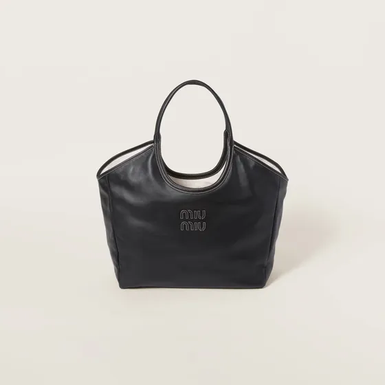 Cartera Miu Miu Ivy Grande Negro Lisa Metal Negro