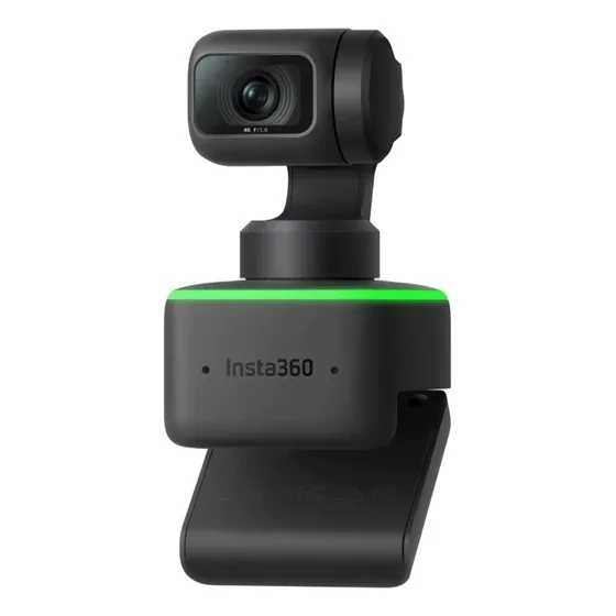 Webcam Insta360 Link 4k 60fps para Streaming Profissional Inteligência Artificial com Sensor de Rastreamento e Controle de Gestos cor Preto