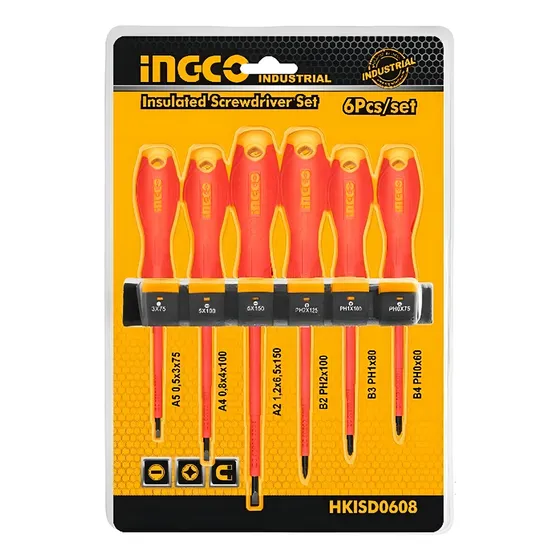 Set Destornilladores Electricos Aislado 6pcs Ingco Hkisd0608
