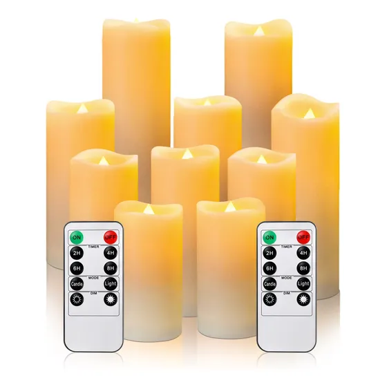 10 Velas Led Electrónica Sin Llama Control Remoto Impermeabl