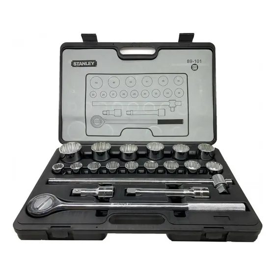 Juego De Dados X 19pz 3/4 Milimetros Stanley 89-101 Color Gris