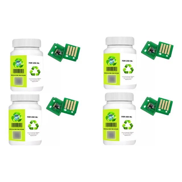 Kit De 4 Pvo + Chip Jgo Colores Para Kon 7450 350grs