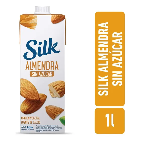 Leche De Almendras Silk Sin Azúcar X 1lt X 12 Un