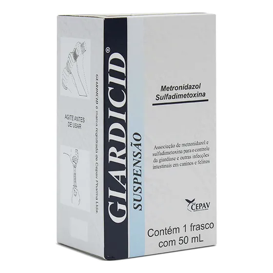 Giardicid Suspensão 50ml Cepav Tratamento Giardia