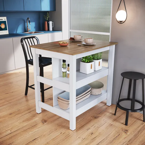 Isla Alta / Barra Desayunadora Mesa Comedor Cocina  Homeshop
