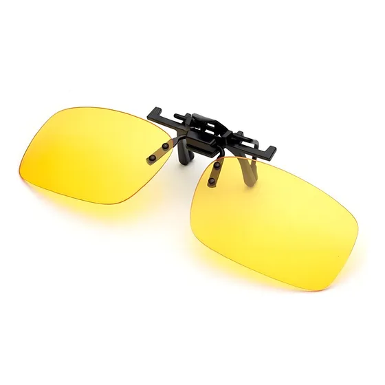Oculos De Sol Clip On P/ Oculos De Grau Adicional Sobrepor Cor da lente AMARELO VISÃO NOTURNA Desenho Retangular