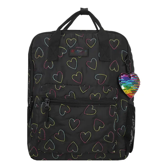 Mochila Unisex Notebook 5xt Corazones Negro Xtrem