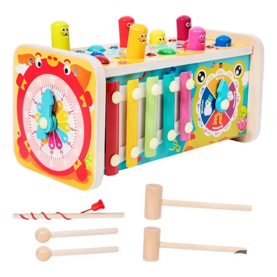 Juego Didáctico Montessori Martillo Y Xilófono Para Niños 