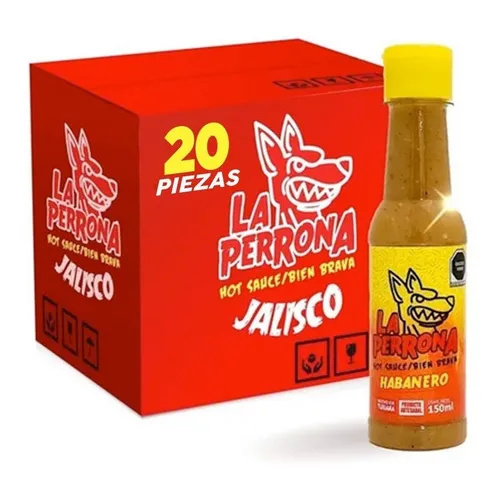 Caja Salsa La Perrona Habanero 20 Piezas