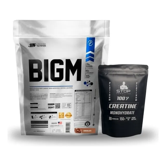 Bigm 5 Kilos Chocolate + Creatina 30 Serv Stdp Monohidratada Chocolate