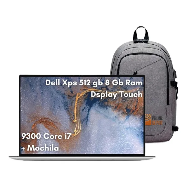 Laptop Dell Xps 9300 Core I7 8 Gb 512 Gb Ssd Plata + Mochila