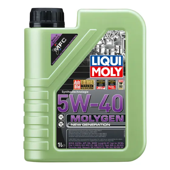Liqui Moly Molygen New Generation 5W-40 Óleo de motor sintético para carros, picapes e suvs