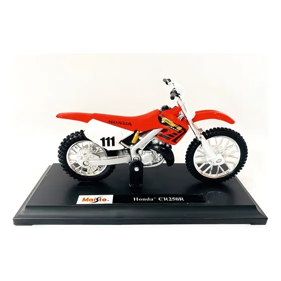 Motocicleta Honda CRF450r Maisto 1/18 en miniatura con soporte Cr Crf