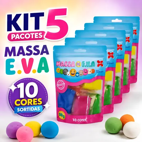Massa Make+ EVA Para Artesanato 50g 5 Cores Não Tóxica | MercadoLivre