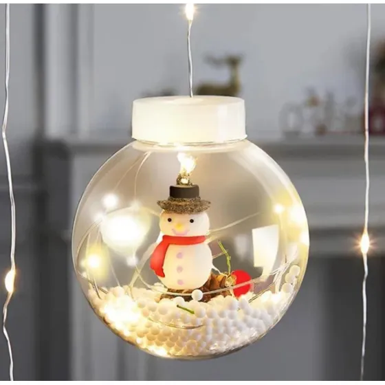 Varal Bolinhas Lampada P/arvore Natal Pisca Enfeite 110/220v