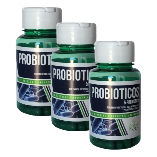 Probióticos & Prebióticos  X 3 Frascos Original Green