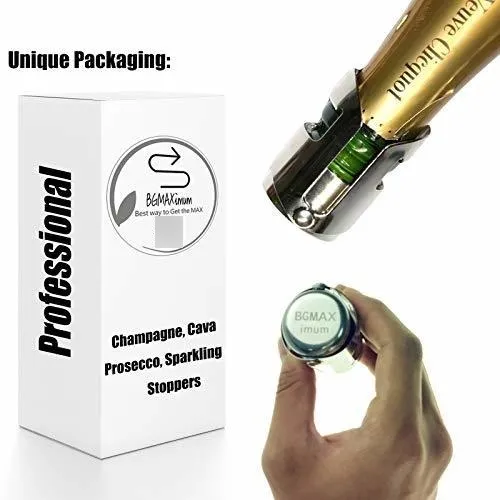 Set 3 Tapon Para Sellador Champan Acero Inoxidable Largo