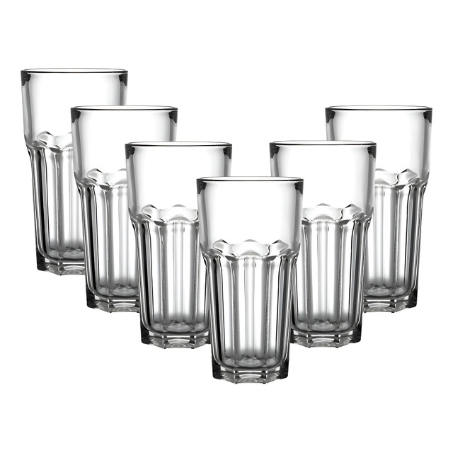 Jogo De Copos Em Vidro Kit 6 Peças Cozinha Água Suco Drink